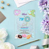 Boy Donut 2e verjaardag Acryl Uitnodigingen (Insitu (Huwelijk))