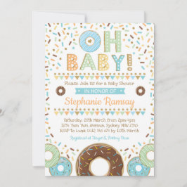 Boy Donut Baby shower Sprinkle Invitation Doughnut Kaart