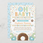 Boy Donut Baby shower Sprinkle Invitation Doughnut Kaart (Voorkant / Achterkant)