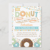 Boy Donut Invitation Doughnut Birthday Sprinkles Kaart (Voorkant)