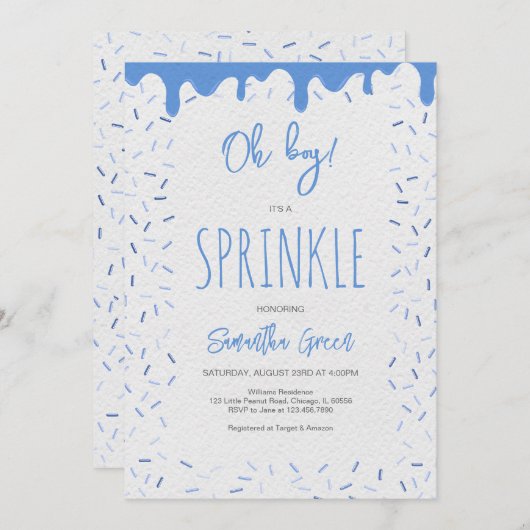 Boy Donuts Sprinkle Baby shower Kaart (Voorkant / Achterkant)