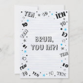 Boy Doodle 10th Birthday Invitation Kaart (Achterkant)