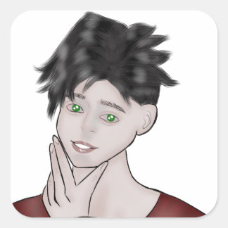  Boy Drawing Vierkante Sticker