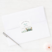 Boy Duck Baby shower Bookplate Vierkante Sticker (Envelop)
