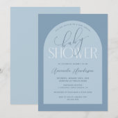 Boy Dusty Blue Baby shower Kaart (Voorkant / Achterkant)