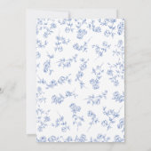 Boy Dusty Blue Floral Chinoiserie Baby shower Kaart (Achterkant)