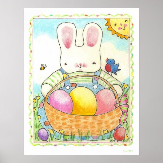 Boy Easter Bunny poster (Voorkant)