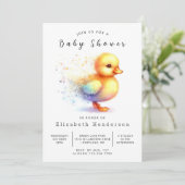 Boy Editable Duck Baby shower Kaart (Staand voorkant)