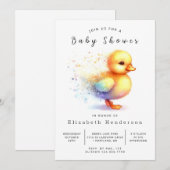 Boy Editable Duck Baby shower Kaart (Voorkant / Achterkant)