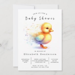 Boy Editable Duck Baby shower Kaart