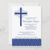 Boy Elegant Lace Baptism | Christening Cross Kaart (Voorkant)