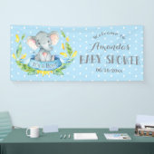 Boy Elephant Baby shower Blauw en Grijs Banner (Beurs)