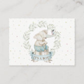 Boy Elephant Baby shower Boek Aanvraag Informatiekaartje (Achterkant)