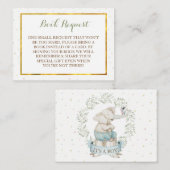 Boy Elephant Baby shower Boek Aanvraag Informatiekaartje (Voorkant / Achterkant)