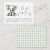 Boy Elephant Baby shower Boek Aanvraag Kaart (Voorkant / Achterkant)