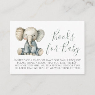 Boy Elephant Baby shower Boek Aanvraag Kaart
