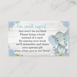 Boy Elephant Baby shower Boek Aanvraag Kaart