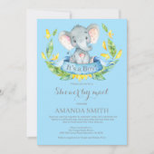 Boy Elephant Baby shower door de Uitnodiging van d (Voorkant)