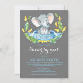 Boy Elephant Baby shower door de Uitnodiging van d (Voorkant)
