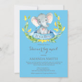 Boy Elephant Baby shower door de Uitnodiging van d (Voorkant)