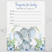 Boy Elephant Baby shower Double Game Flyer (Achterkant)