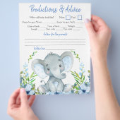 Boy Elephant Baby shower Double Game Flyer (Hand)