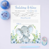 Boy Elephant Baby shower Double Game Flyer (Enkel)