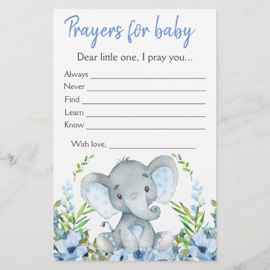 Boy Elephant Baby shower Double Game Flyer (Achterkant)