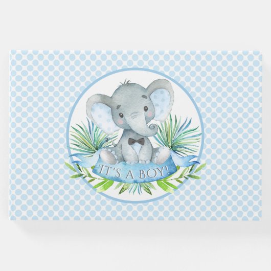 Boy Elephant Baby shower Gastenboek (Voorkant)