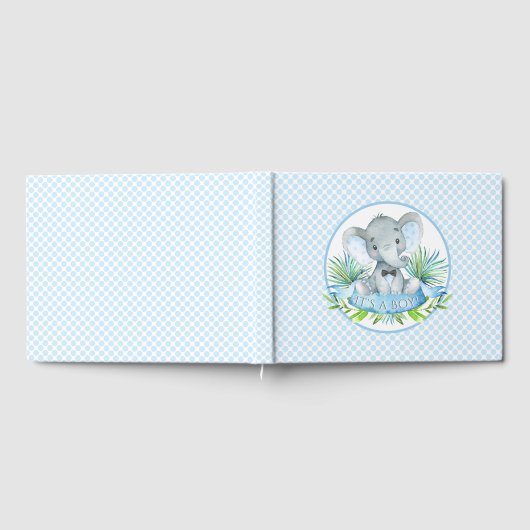 Boy Elephant Baby shower Gastenboek (Volledig)
