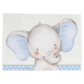 Boy Elephant Baby shower Groot Cadeauzakje (Achterkant)