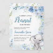 Boy Elephant Baby shower Kaart (Voorkant / Achterkant)