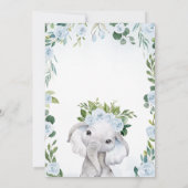 Boy Elephant Baby shower Kaart (Achterkant)