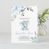 Boy Elephant Baby shower Kaart (Staand voorkant)