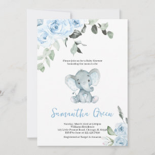 Boy Elephant Baby shower Kaart