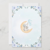 Boy Elephant Baby shower / Waterverf Blue Floral Kaart (Achterkant)