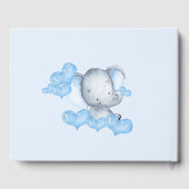 Boy Elephant Blue Baby shower Gastenboek (Achterkant)
