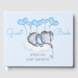Boy Elephant Blue Baby shower Gastenboek
