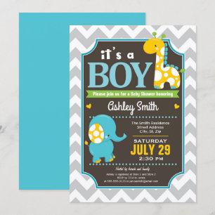 Boy Elephant en de Uitnodiging van het Baby shower