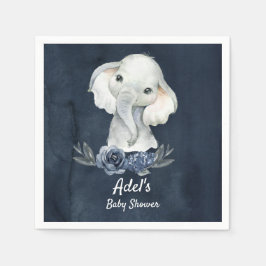 Boy Elephant Navy Party Servetten voor baby shower