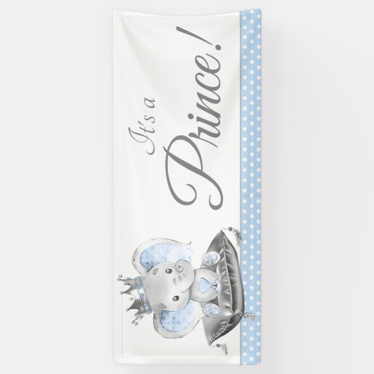 Boy Elephant Prince Baby shower Banners (Verticaal)