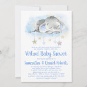 Boy Elephant Virtueel Baby shower Uitnodiging (Voorkant)