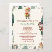 Boy Elf Kinder Hallo Kerstvakantie Elf Kaart (Voorkant / Achterkant)