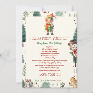 Boy Elf Kinder Hallo Kerstvakantie Elf Kaart