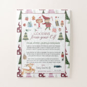 Boy Elf | Kinder kerstbrief Elf Goodbye Legpuzzel (Verticaal)
