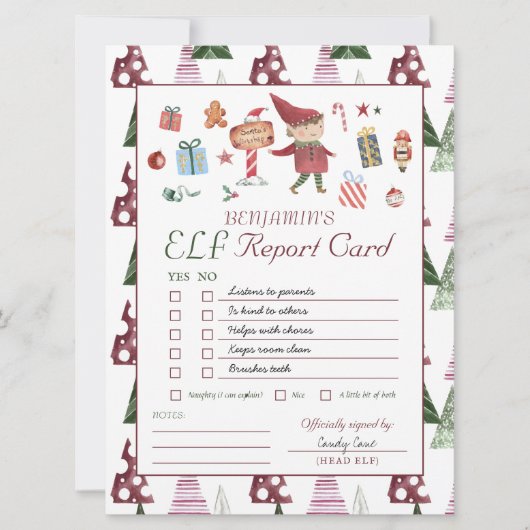 Boy Elf | Kinder kerstkaart Kaart (Voorkant)