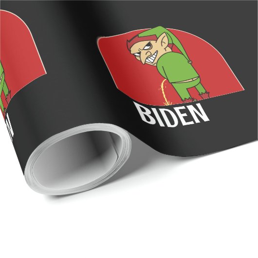 BOY ELF PEELT OP HET BIDEN CHRISTMAS WRAPPING PAPI CADEAUPAPIER (Rol Hoek)