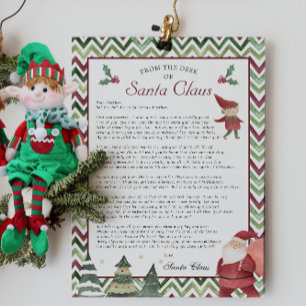 Boy Elf Pensioenbrief Kerstman's Desk Kaart