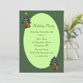 Boy Elf Tree Kerstvakantie uitnodiging (Staand voorkant)