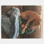 BOY EN ZIJN DOG FLEECE DEKEN (Voorkant (Horizontaal))